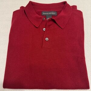 Banana Republic Men's Classic Red Knit Polo